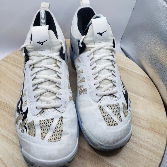 Mizuno Women's Wave Momentum Athletic Volleyball Shoe White Blue Size 10 M - Picture 4 of 8